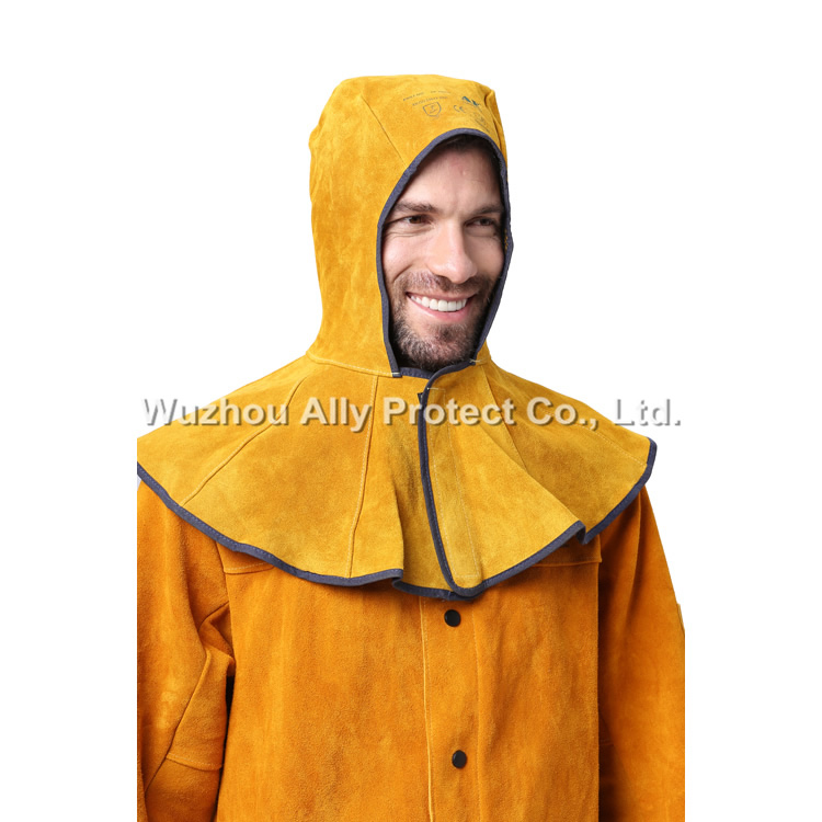 AP-3000Y Golden Cowhide Leather Full Protective Hood